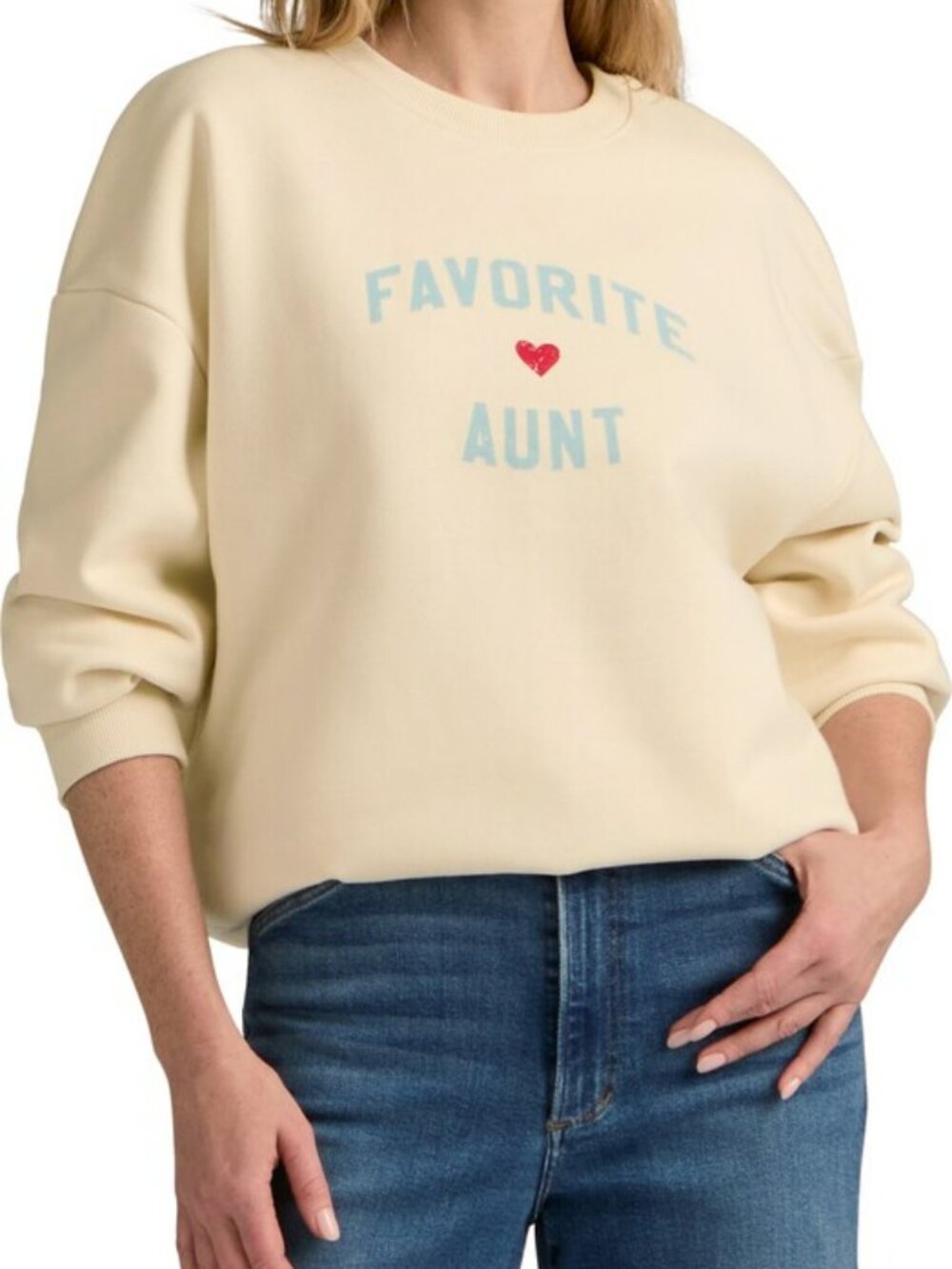 Favorite Daughter Favorite Aunt Heart Logo Oversized Sweatshirt